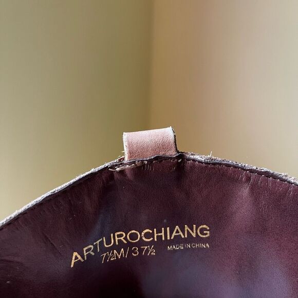 Arturo Chiang Enchante Riding Boots Tan Leather Knee High Round Toe Women's 7.5 - Picture 8 of 10